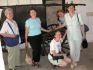 Five friends (Faith, Judy, Mariellyn, Helena and Wallyce) outside the wine museum in the City Center